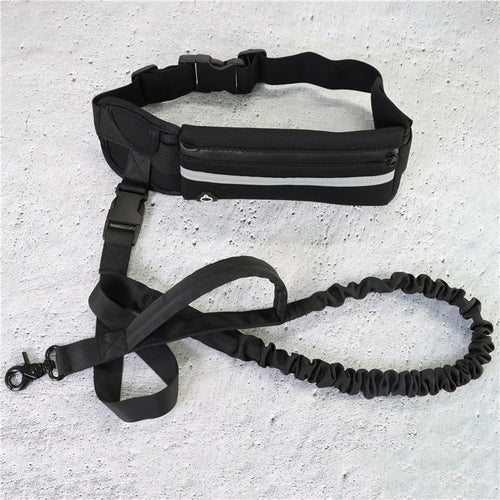 Adjustable Hands-Free Bungee Dog Leash with Waist Belt