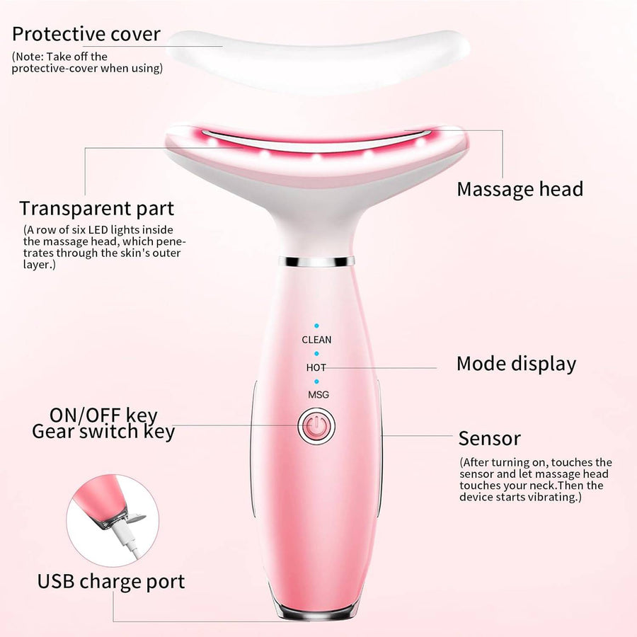 3-in-1 Heated Facial & Neck Massager Tool