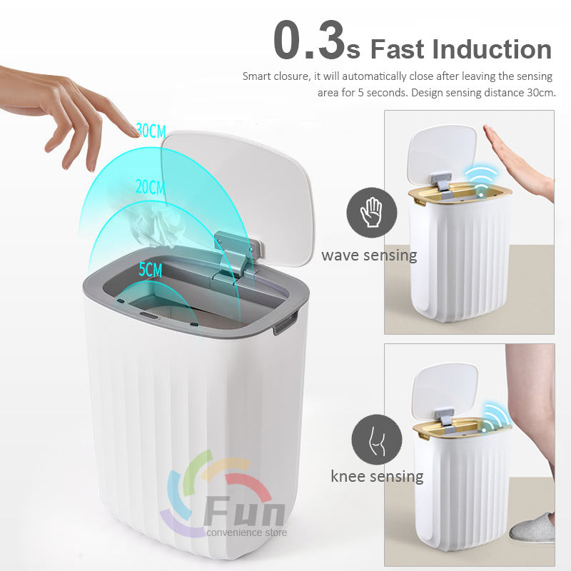 Smart Motion Sensor Trash Can with Auto Lid