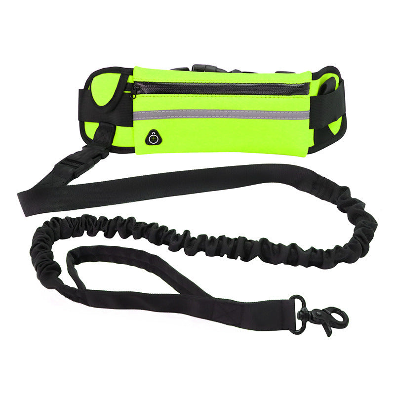 Adjustable Hands-Free Bungee Dog Leash with Waist Belt