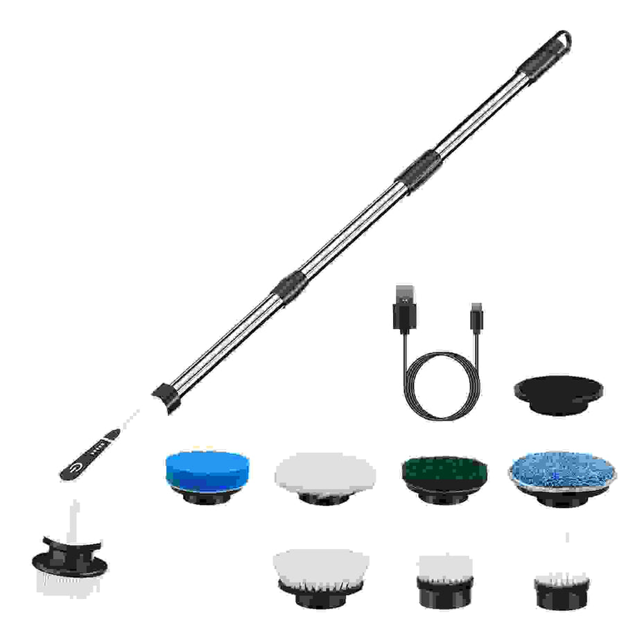 Cordless Electric Spin Scrubber with Telescopic Handle