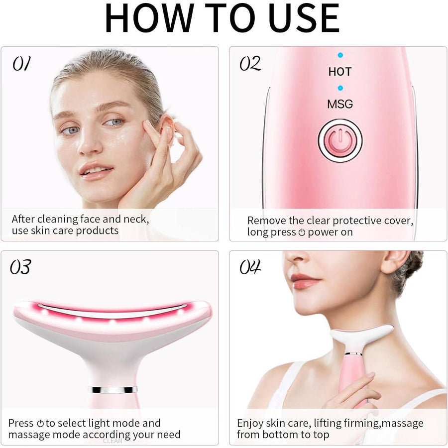 3-in-1 Heated Facial & Neck Massager Tool