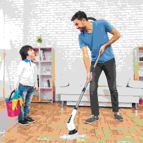 Cordless Electric Spin Scrubber with Telescopic Handle