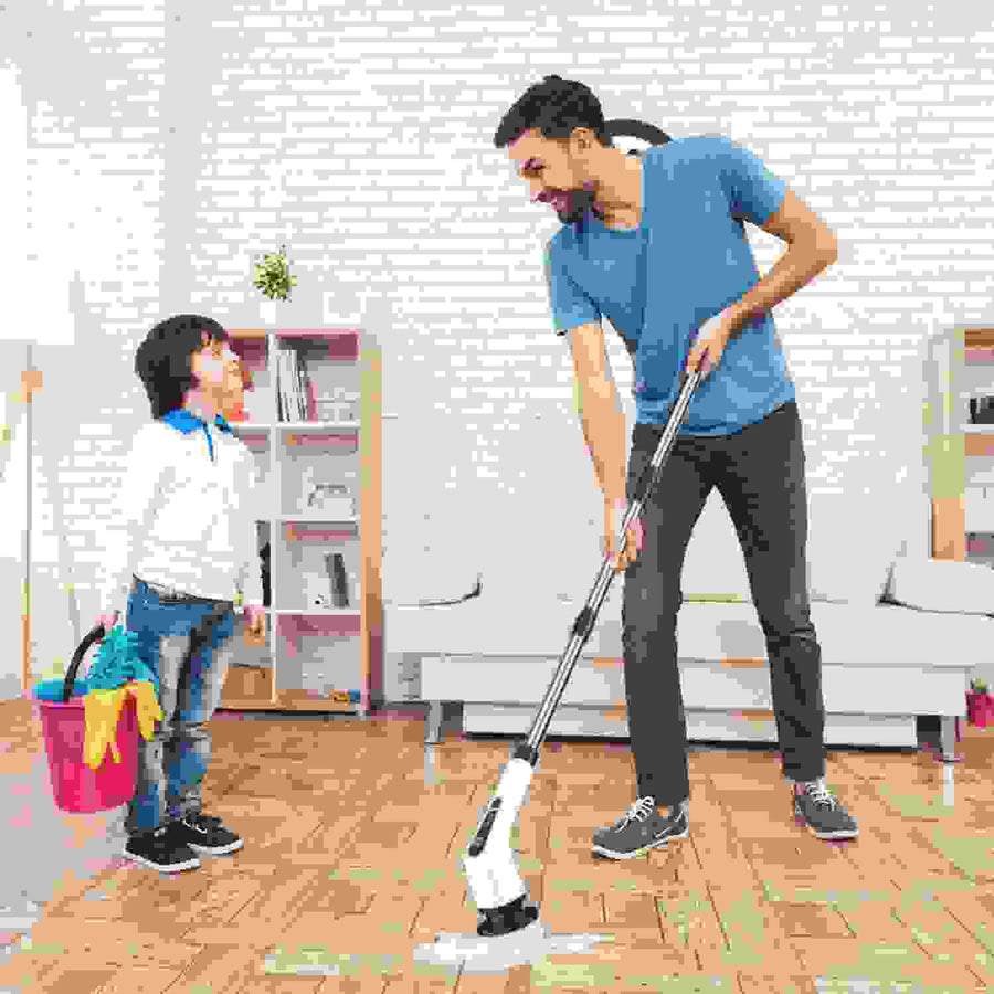 Cordless Electric Spin Scrubber with Telescopic Handle
