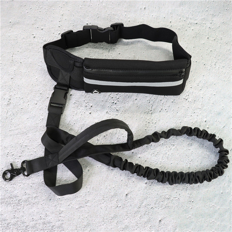 Adjustable Hands-Free Bungee Dog Leash with Waist Belt