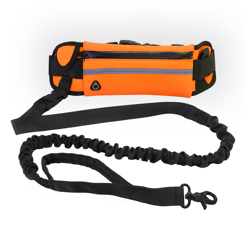 Adjustable Hands-Free Bungee Dog Leash with Waist Belt