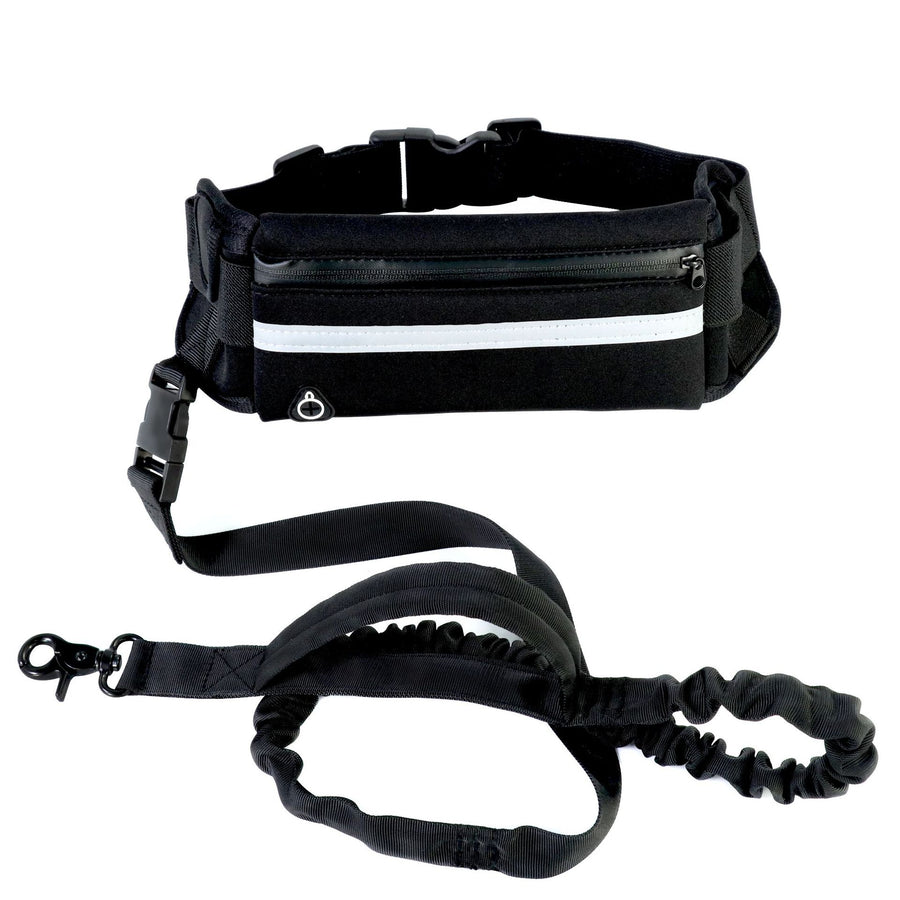Adjustable Hands-Free Bungee Dog Leash with Waist Belt