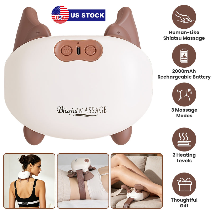 Cordless Shiatsu Neck Massager for Deep Tissue Relief