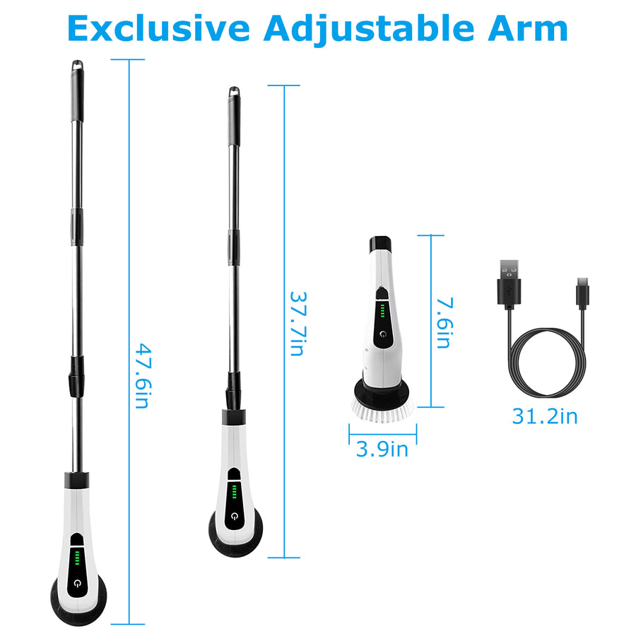 Cordless Electric Spin Scrubber with Telescopic Handle